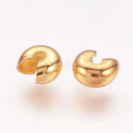 Brass Crimp Beads Covers KK-G311-09G-1