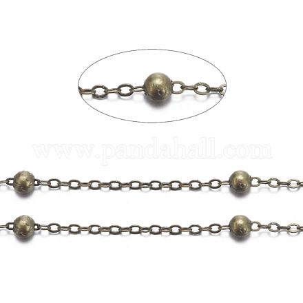 Brass Flat Oval Cable Chains X-CHC018Y-AB-1