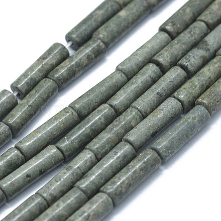 Cordón natural serpentina / verde cuentas de piedra hebras G-F631-D06-1