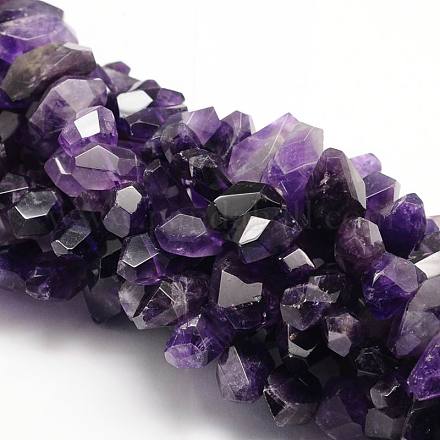 Faceted Nuggets Natural Amethyst Bead Strands G-L425-19-1