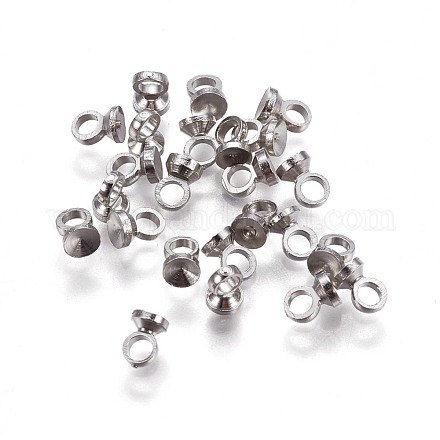 Bails de pendentif de chapeau de perle en laiton X-KK-F792-06P-1