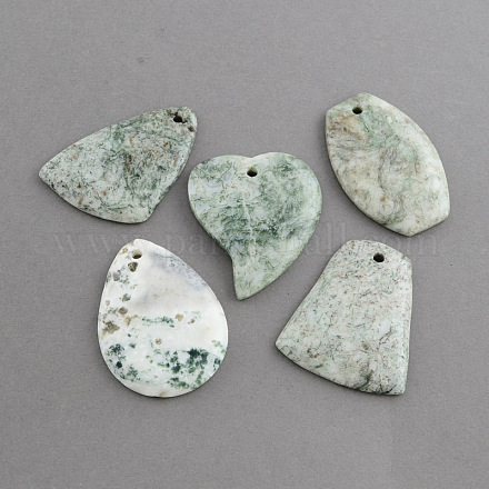 Natural Tree Agate Pendants G-S139-25-1
