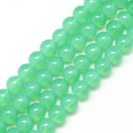 Chapelets de perles en verre peint X-DGLA-Q023-10mm-DB9-1