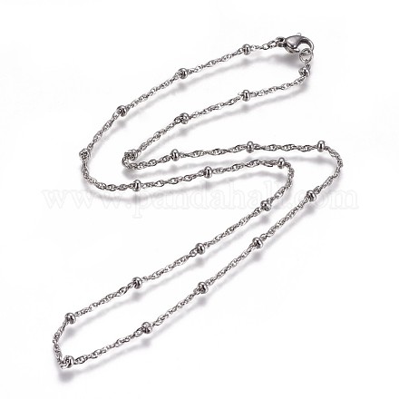 Collares de cadena de cuerda de 304 acero inoxidable NJEW-F261-10P-1