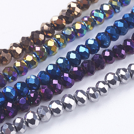 Chapelets de perles en verre électroplaqué EGLA-J025-FM1-1