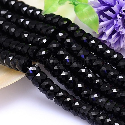 Faceted Flat Round Imitation Austrian Crystal Bead Strands G-M189-4x8mm-23A-1