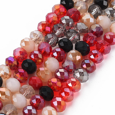 Electroplate Glass Beads Strands X-EGLA-S194-18D-1