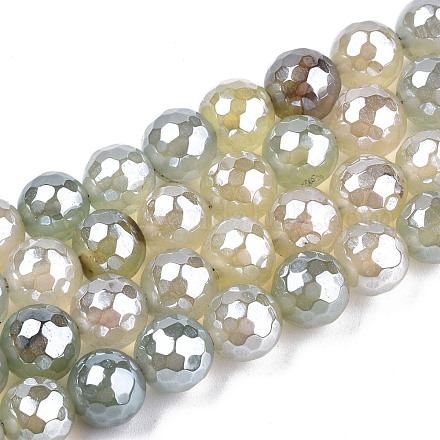 Galvanoplastie perles en agate naturelle brins G-T131-54P-1
