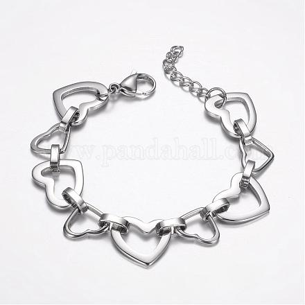 304 Stainless Steel Link Bracelets BJEW-D421-12-1