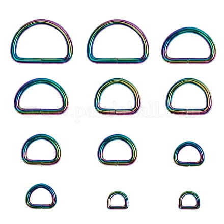 12 Stück 6 Stile Eisen D-Ringe FIND-SZ0001-14MC-1