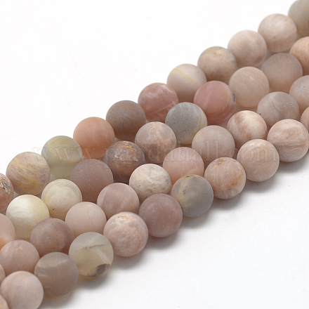 Chapelets de perles de sunstone naturelle naturelles X-G-R446-4mm-36-1
