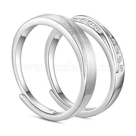 Shegrace regolabile 925 paio di anelli per dito in argento sterling JR649A-1