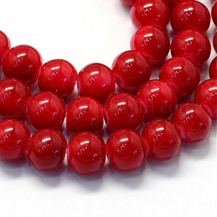 Baking Painted Glass Round Bead Strands DGLA-Q020-4mm-32-1