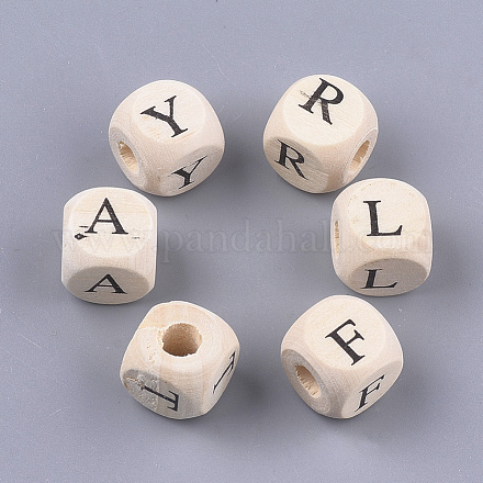 Natural Wooden Beads WOOD-S055-02-1