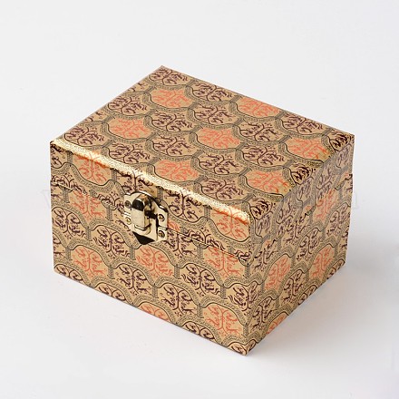 Rectángulo chinoiserie regalo embalaje cajas de joyas de madera OBOX-F002-18A-02-1