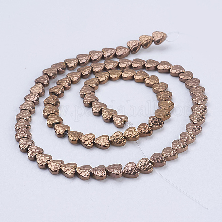 Electroplate Non-magnetic Synthetic Hematite Beads Strands G-J380-6mm-A07-1