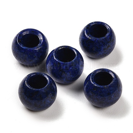 Perles européennes imitation lapis-lazuli de pierres précieuses synthétiques G-R488-01L-1