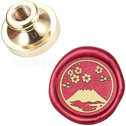 CRASPIRE Wax Seal Stamp Head Snow Mountain Removable Sealing Brass Stamp Head for Creative Gift Envelopes Invitations Cards Decoration AJEW-WH0099-248-1