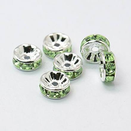 Brass Grade A Rhinestone Spacer Beads RSB034NF-10-1