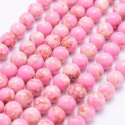 Brins de perles de jaspe impérial synthétiques G-F531-4mm-H01-1