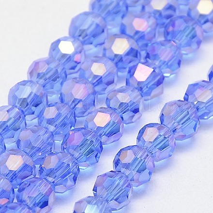 Chapelets de perles en verre électroplaqué X-EGLA-J042-4mm-AB02-1