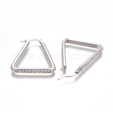 201 Stainless Steel Hoop Earrings EJEW-A055-01P-1