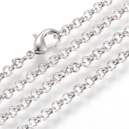 Iron Rolo Chains Necklace Making MAK-R015-60cm-P-1