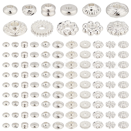Pandahall Elite 110 pièces 11 styles perles d'espacement en alliage et laiton FIND-PH0017-61-1