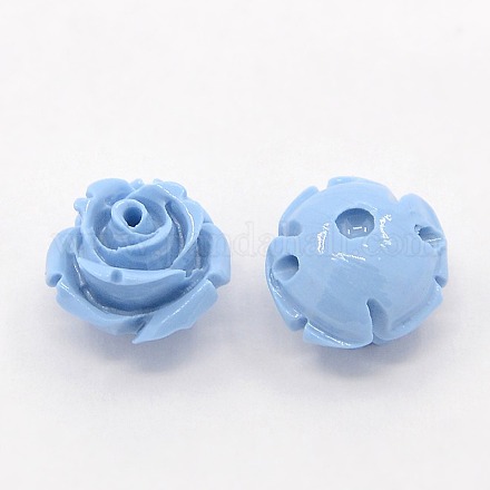Synthetic Coral 3D Flower Rose Beads CORA-A006-6mm-038-1