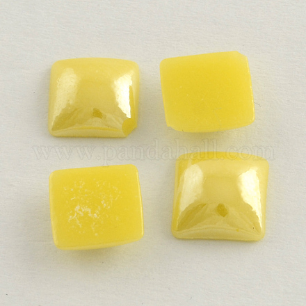Pearlized Plated Opaque Glass Cabochons PORC-S802-6mm-11-1
