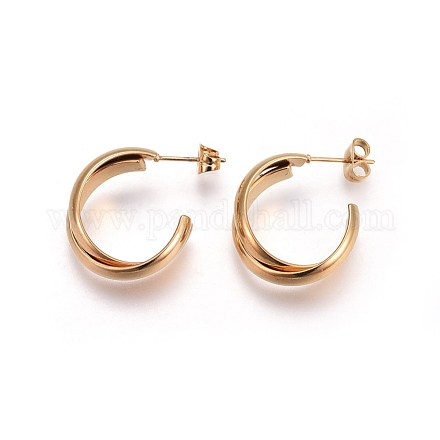 Ion Plating(IP) 304 Stainless Steel Ear Studs EJEW-P173-11G-1