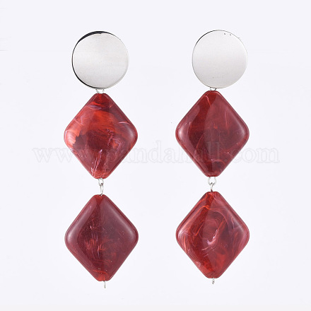 Boucles d'oreilles pendantes en acrylique imitation pierre précieuse EJEW-JE03613-1