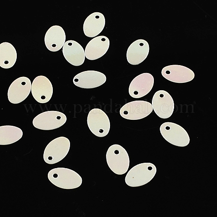 Accessoires ornement pendentifs paillette en plastique ovale X-PVC-Q076-10x16-319-1
