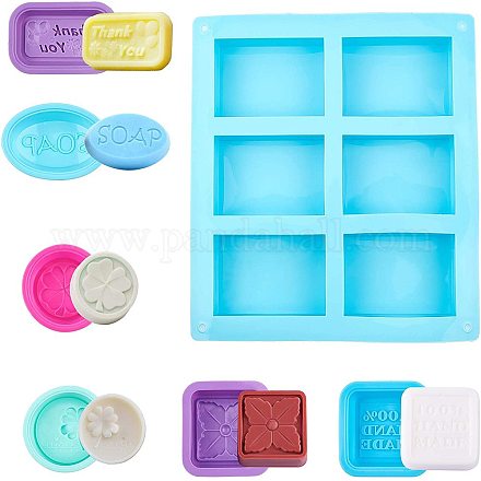 AHANDMAKER 7 Pack Silicone Soap Molds DIY-WH0181-13-1