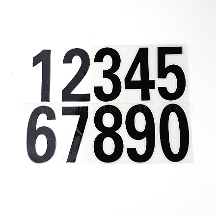 Haustieraufkleber reflektierendes selbstklebendes Vinyl wasserdicht 0-9 Nummer DIY Dekorationen für Briefkasten DIY-WH0225-61-1