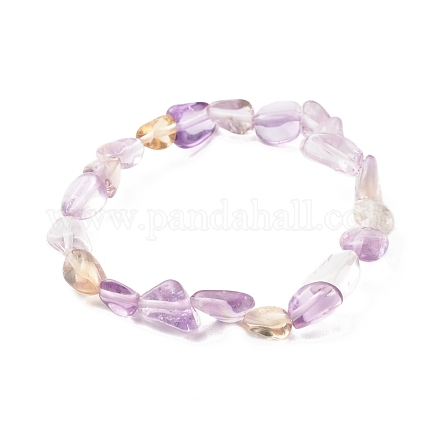 Natural Ametrine Beads Stretch Bracelet for Kids BJEW-JB07031-10-1