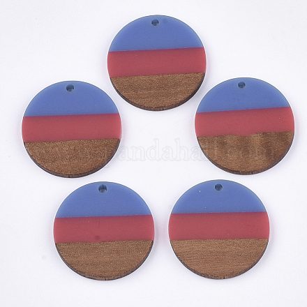 Ciondoli in resina tricolore e legno di noce RESI-S358-78G-1