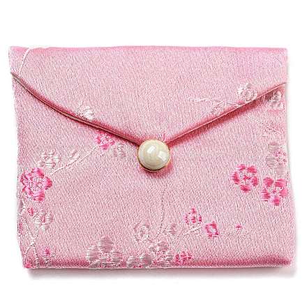 Sacchetti per riporre gioielli in tessuto floreale in stile cinese AJEW-D065-01A-04-1