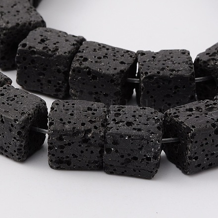 Synthetic Lava Rock Bead Strands G-N0104-10mm-18-1