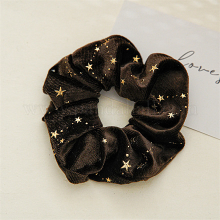 Solid Color with Star Cloth Ponytail Scrunchy Hair Ties PW-WG29086-02-1