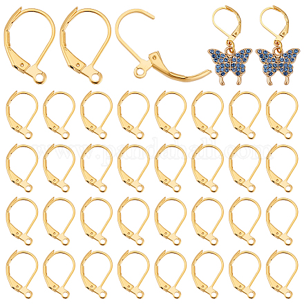Pandahall elite 50pcs accessoires de boucles d'oreilles à levier en laiton KK-PH0006-08-1