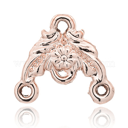 Cadmium Free & Nickel Free & Lead Free Alloy Flower Chandelier Component Links PALLOY-E390-21RG-NR-1