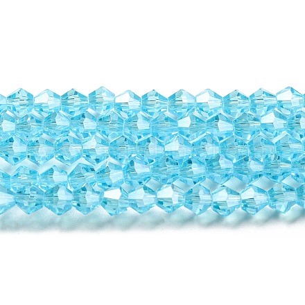 Transparentes perles de verre de galvanoplastie brins GLAA-F029-4mm-C20-1