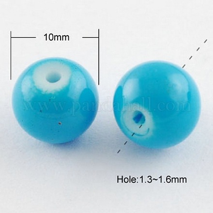 Chapelets de perles en verre peintes X-DGLA-S071-10mm-12-1
