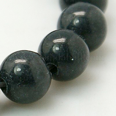 Chapelets de perles rondes en jade de Mashan naturelle G-D263-8mm-XS25-1