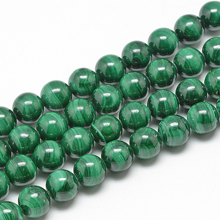 Natural Malachite Beads Strands G-S264-21-10mm-1