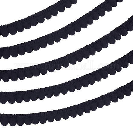 Ph pandahall 25 ヤードポンポンボールフリンジトリム  1/2 インチ (12 ミリメートル) シングルエッジボールトリムフリンジ黒縫製リボン工芸品ポンポンタッセルレース縫製 diy 工芸品パーティー家の装飾 SRIB-PH0001-25A-1