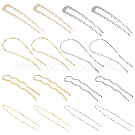 CRASPIRE 16Pcs 8 Style Iron & Alloy Hair Pins Clips & Hair Fork OHAR-CP0001-05-1