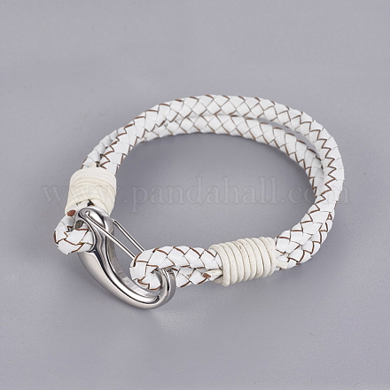 304 cuir en acier inoxydable bracelets multi-stands BJEW-N269-26A-1