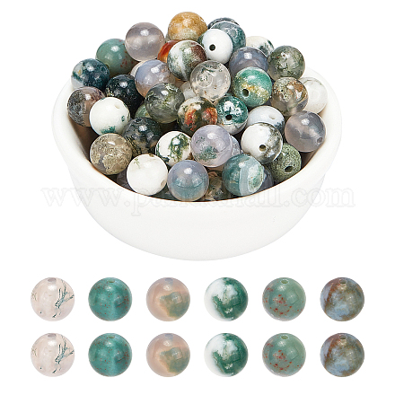 Natural Tree Agate Beads Strands G-AR0003-82-1